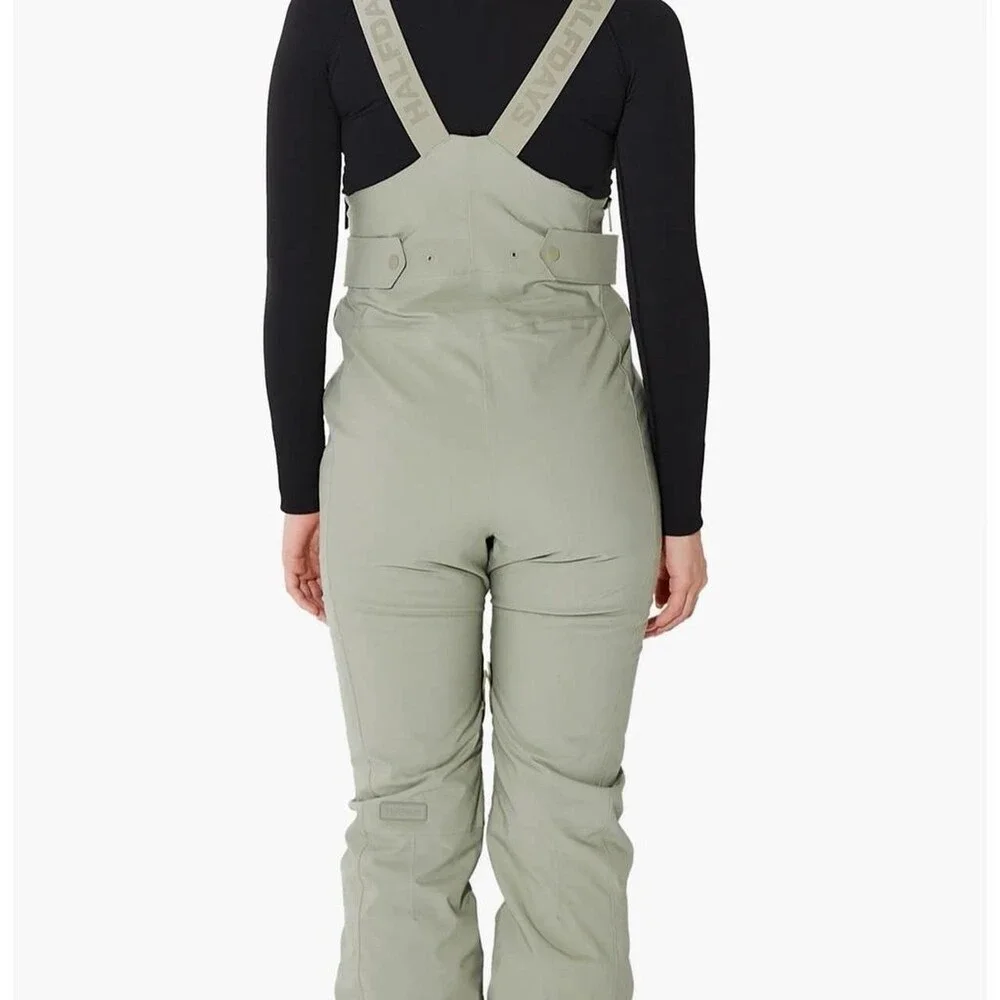 HALFDAYS Carson Size Small Green Bib Pant All-Mountain Snow Soft Shell Luxury